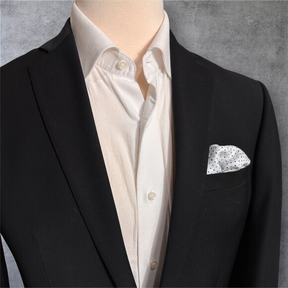 CALVIN KLEIN Men's Blazer 40L Sport Coat Two Button Jacket Black Stretch Wool - Picture 4 of 14